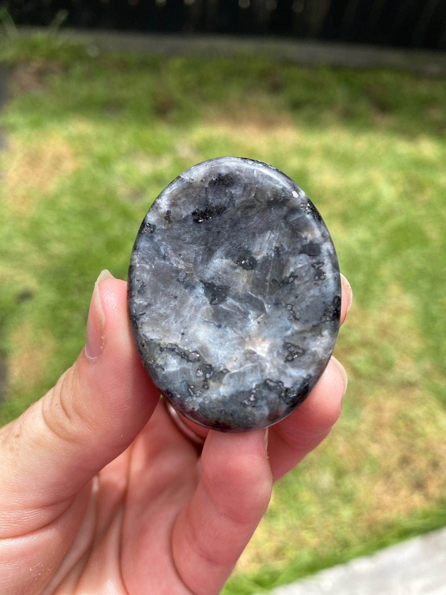 Larvakite Worry Stone