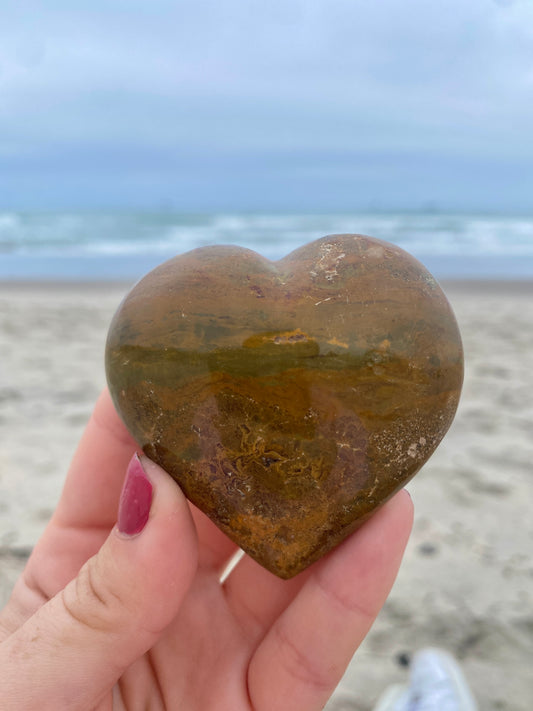 Yellow Ocean Jasper Heart #2