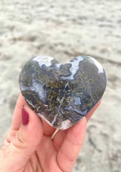 Moss Agate Hearts