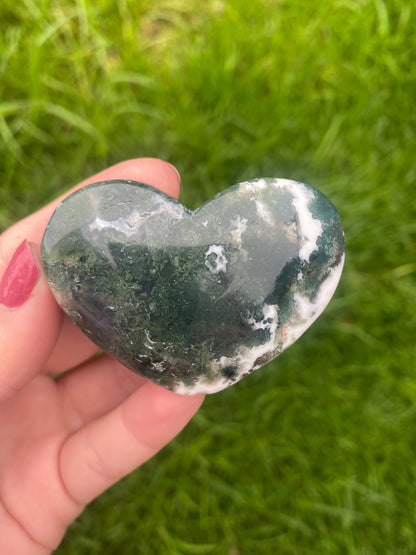 Moss Agate Hearts