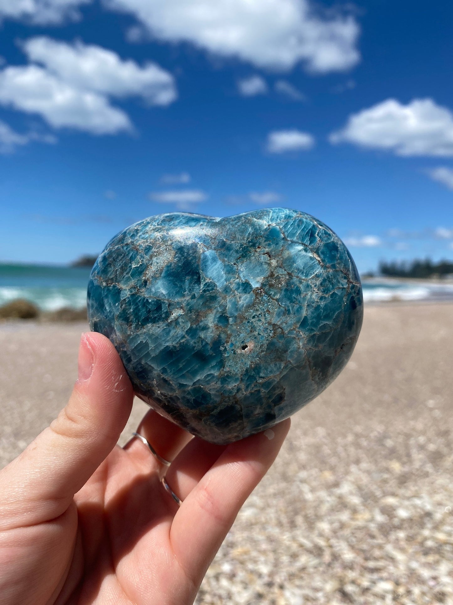 Blue Apatite Heart