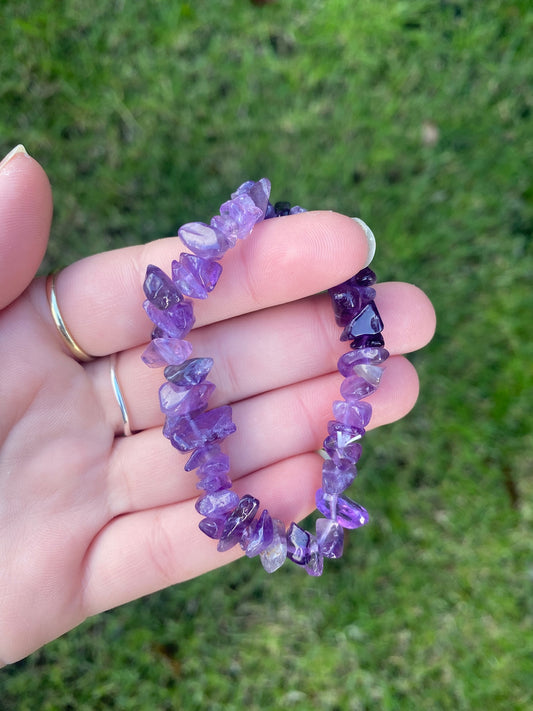 Amethyst Chip Bracelet