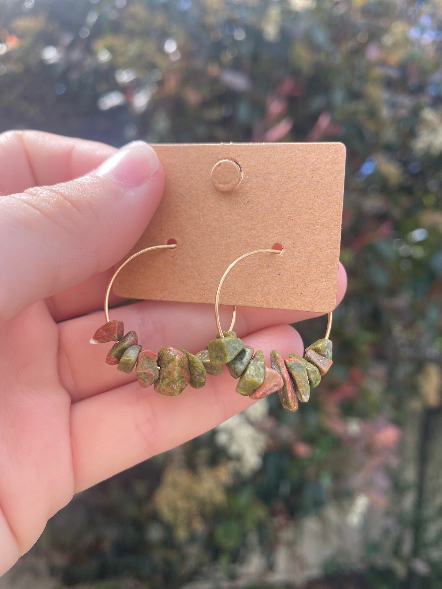 Unakite Chip Earrings