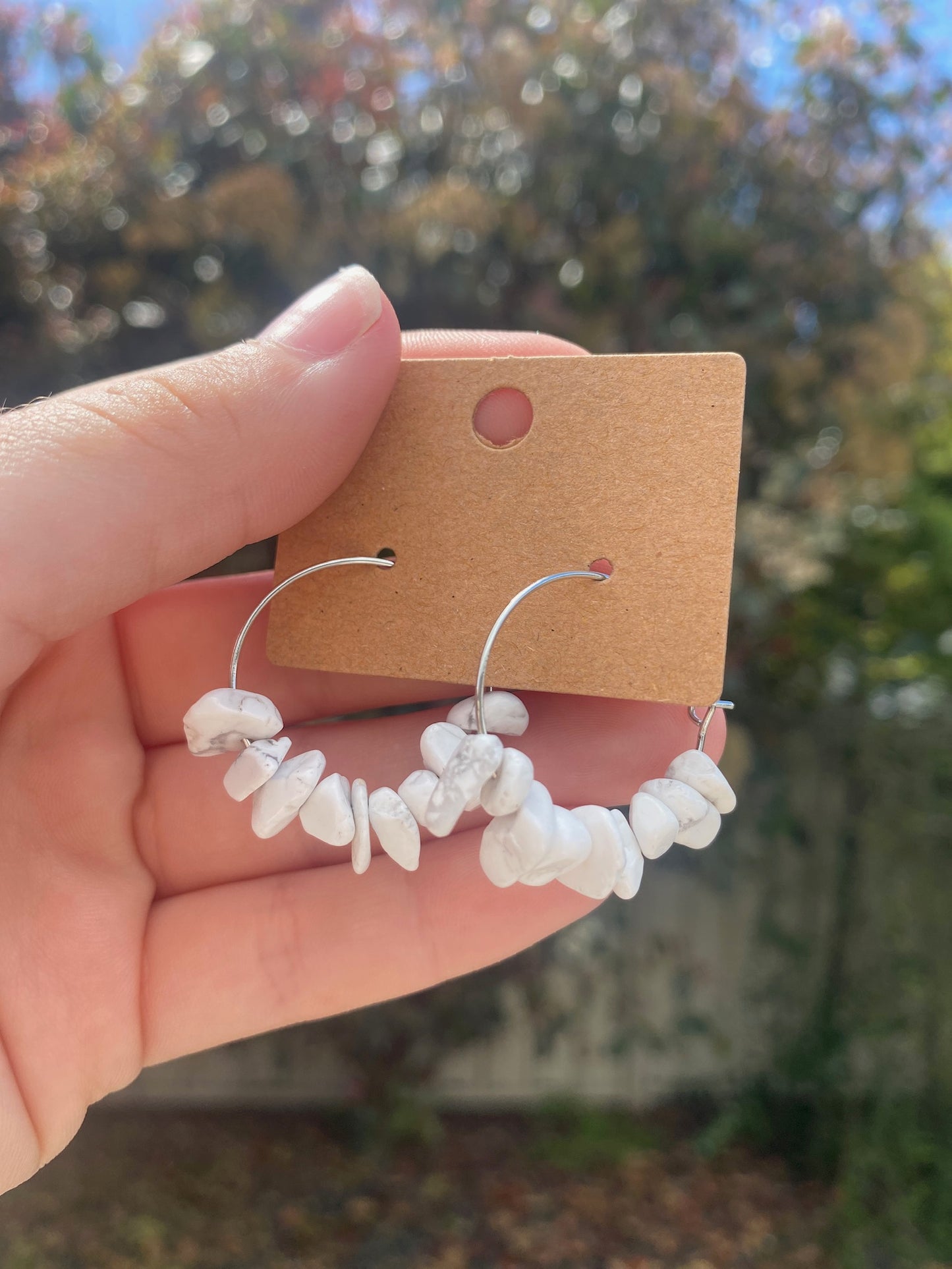 Howlite Chip Earrings