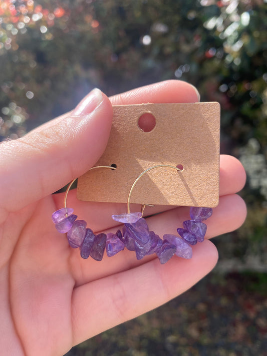 Amethyst Chip Earrings