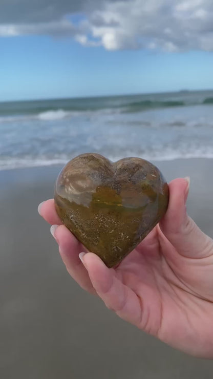 Yellow Ocean Jasper Heart #2