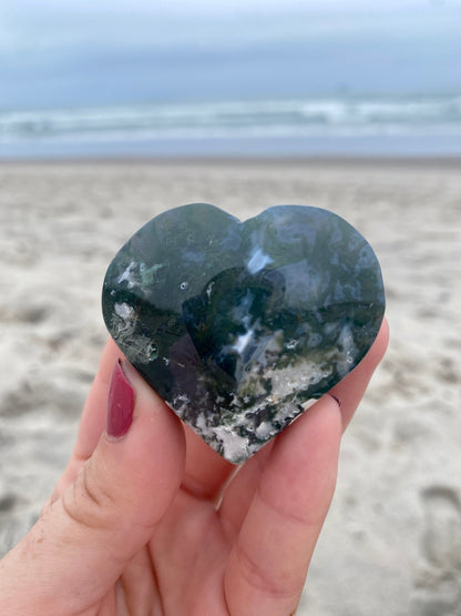 Moss Agate Hearts