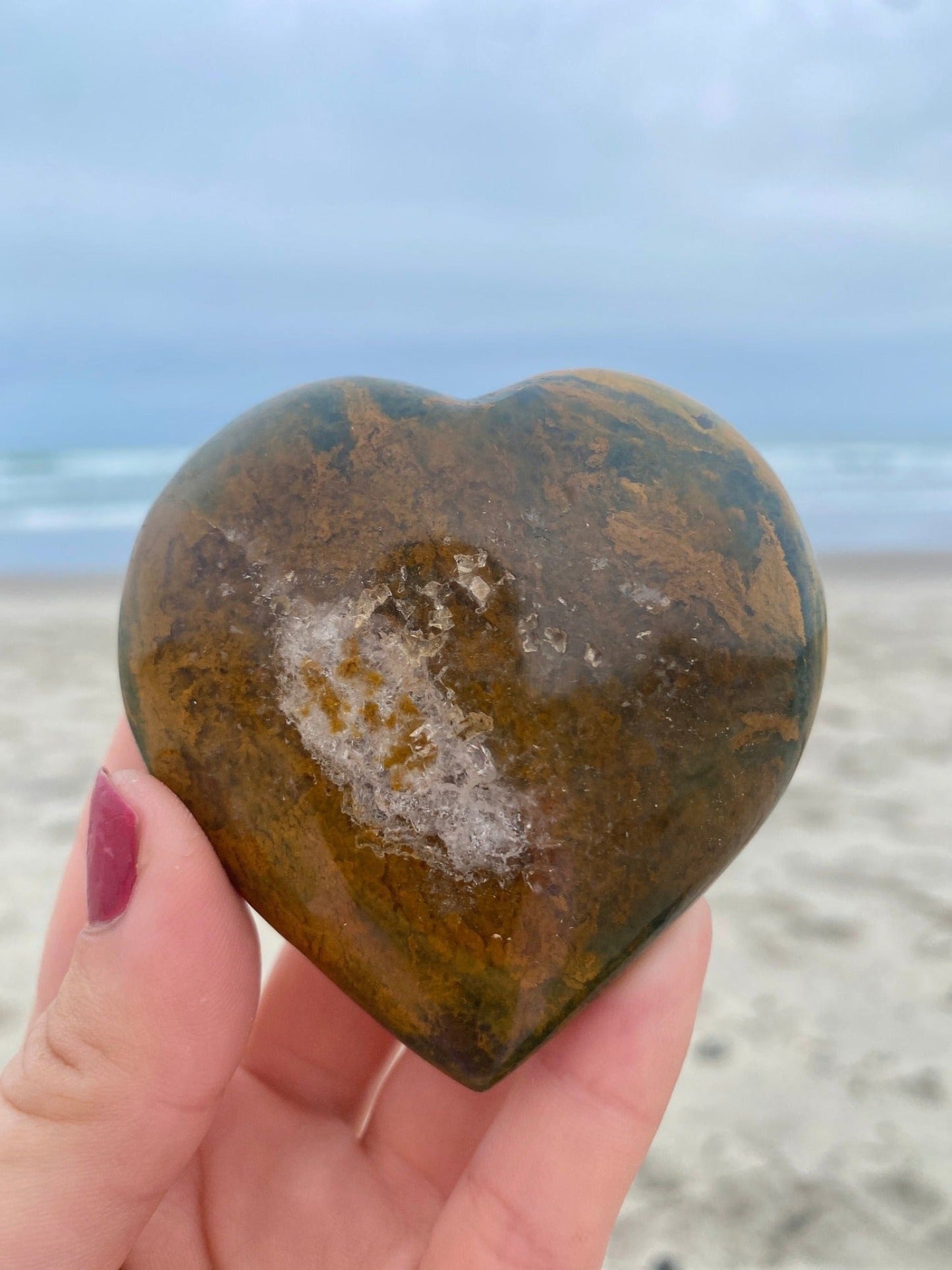 Yellow Ocean Jasper Heart #1